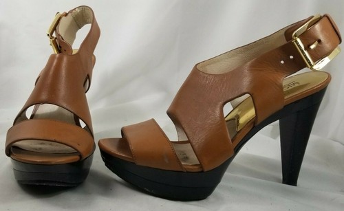 Sandales à Talon Cone En Cuir Sole Society - Taille 7 US (38 EU), Couleur Taupe, Neuves Avec Boîte