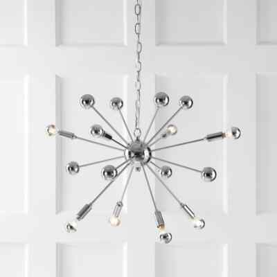 JONATHAN Y Glenn 22.5 in. 8-Light Chrome Metal Sputnik-Style Chandelier