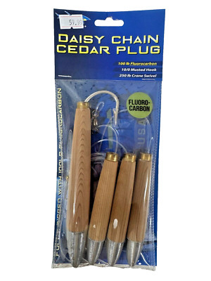 Ahi USA Daisy Chain Natural Cedar Plug 6'' - NATURAL - CP-604-N Trolling Plug