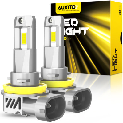 Pair of H11 H9 LED Headlight Low Bulb Beam Super Bright 6500K White 24000LM 200W