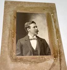 Rare Antique Hon. A. C. Williams of Indiana ID'd Mustached Man Cabinet Photo!