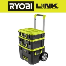 RYOBI 22" LINK Rolling Modular Tool Box Storage System 200lbs Bundle Pack Set