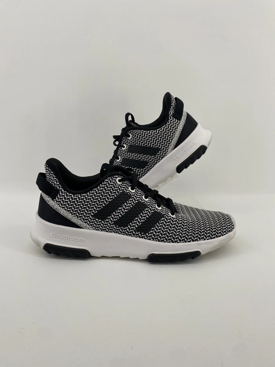 Adidas Cloudfoam QT Racer Mens Size 7.5 Sneakers Black White Shoes