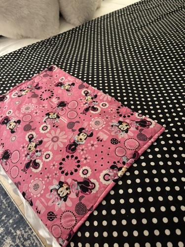 Minnie Mouse Pink Handmade COTTON QUILT QUILLOW Comforter POLKA DOT 40" x 70" - 第 5/15 張圖片