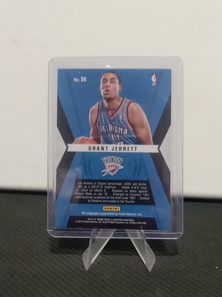 Grant Jerrett 2013 Totally Certified Roll Call Silver Rookie Auto RC NBA - Image 2 of 2