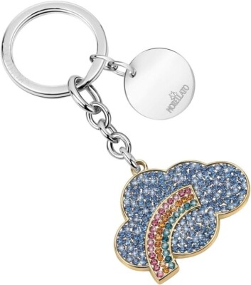 MORELLATO MAGIC DAMEN SCHLÜSSELANHÄNGER, WOLKE UND REGENBOGEN STAHL GOLD, GESCHENKIDEE