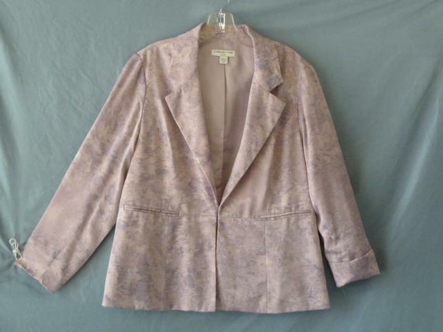 Coldwater Creek Silky Sueded Artsy Abstract Floral Blazer Suit