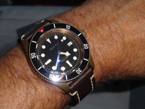 Men's 42mm Aquatico Sea Star Bronze Automatic Dive Watch 59/88 - Afbeelding 1 van 13