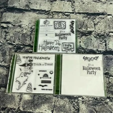 Halloween Clear Cling Stamp Set Echo Park Spellcast Ghost Witch Candycorn