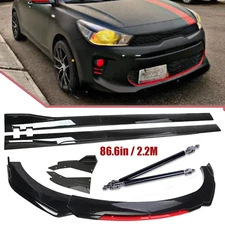 Front Bumper Lip Splitter Spoiler Side Skirt For Kia Rio 2001-2022 Glossy B