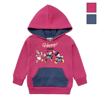 Felpa Disney Minnie Mouse per bambina con cappuccio a maniche