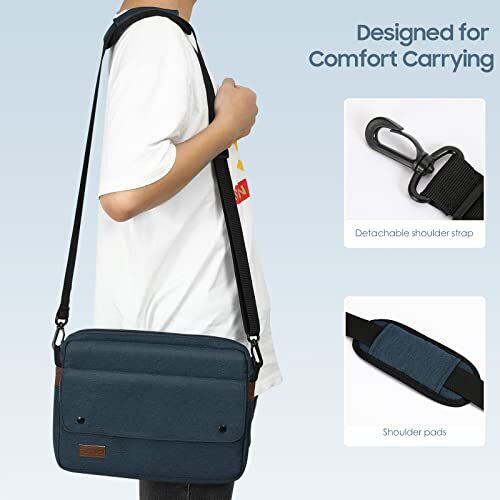 9-11 Inch Tablet Sleeve Bag with Shoulder Strap Fits iPad 10th Gen. Indigo - Picture 6 of 7