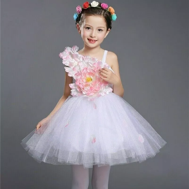 Fille Enfant Tutu Danse Classique Ballet Robe Fleur Floral Fête Princesse