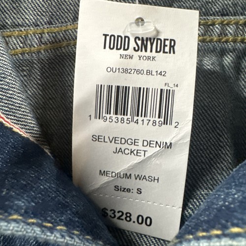 Todd Snyder Selvedge Denim Trucker Jacke Herren Small DYLAN Jeans Medium Wash Neu mit Etikett - Bild 3 von 21