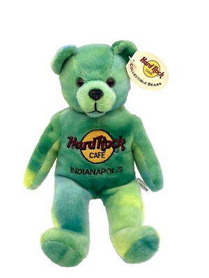 Hard Rock Cafe Indianapolis Tie Dye Plush Bean Bag Bear Monty Beara w Tag