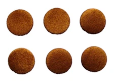 Genuine suede leather buttons 6 Made in USA dark camel color suede 20 mm 13/16"