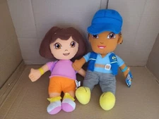 Both 12 Inches Dora the Explorer and Diego Grey Pant Plush Doll 100% Original