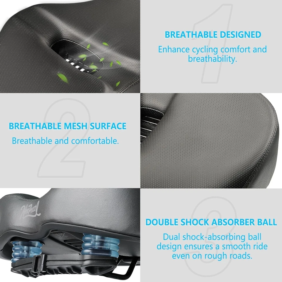 Asiento de bicicleta sin nariz para hombre cómodo - Sillín de bicicleta sin nariz para hombre Foto 3 de 4