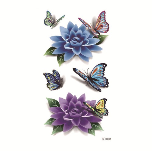 3D Multi-coloured Designed Temporary Tattoo Waterproof Body Art Tattoo Sticker - Picture 13 of 39