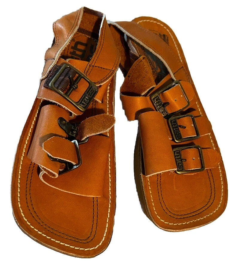 Sandalias De Colección ANNE KALSO Mujer Talla 6 Tierra Cuero Marrón Hechas N EE. UU. AÑOS 70 NUEVAS Foto 2 de 4