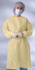 Disposable Isolation Gown Size: Universal Qty: 50 per Case Yellow 