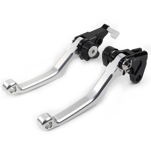 Palancas de freno de embrague de suciedad pivotante para Kawasaki KLX250 D-TRACKER 1993-1997 PLATEADAS - Imagen 2 de 6