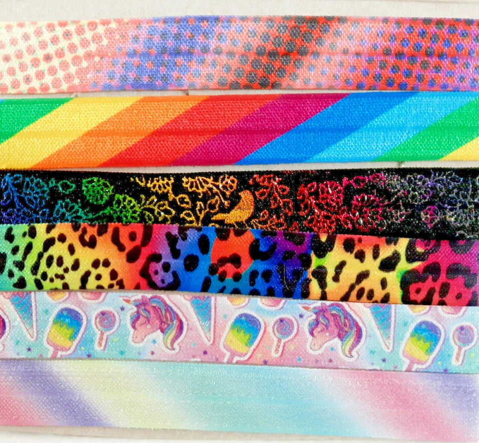1m x 15mm rebate rubber rolling ribbon binding elastic satin RAINBOW & ASTRAL - Image 2 of 4