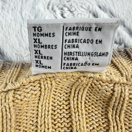 Columbia Fisherman Ribbed Knit Crewneck Sweater Logo Mens XL Outdoors Yellow - Picture 11 of 16