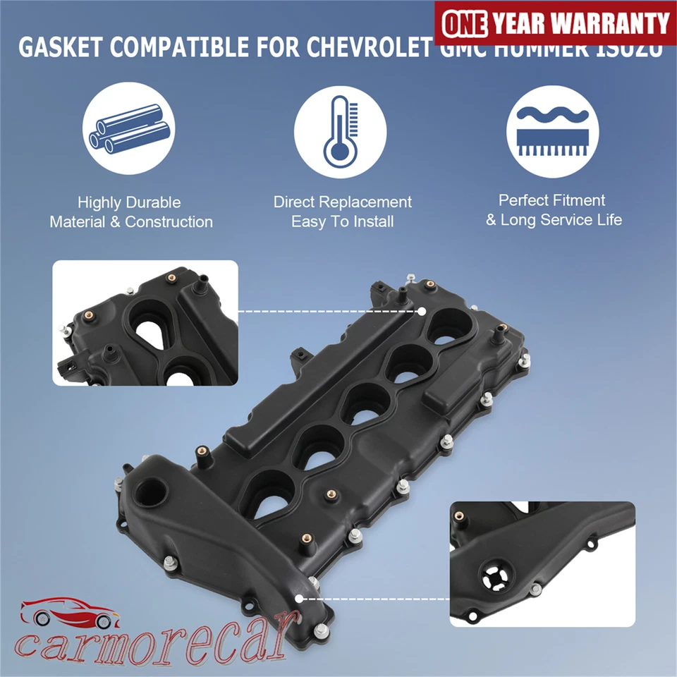 Valve Cover w/ Gasket 12591996 For Chevrolet Colorado GMC Canyon 04-06 I-350 3.5 - Image 4 of 4