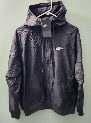 Nike Sportswear Windrunner Hooded Black Men's Jacket Sz Medium