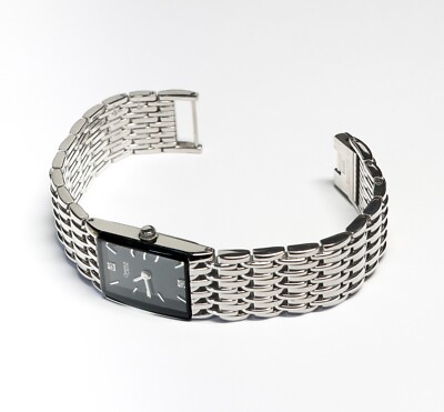 Ladies Caravelle by Bulova Bracelet Band Black Diamond Dial New Battery - 43P005