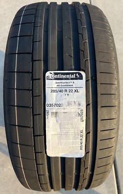ONE BRAND NEW 285/40R22 110Y Continental SportContact 6 AO