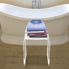 Acrylic Shower Bench, Clear Shower Stool, Modern Acrylic Shower Stool