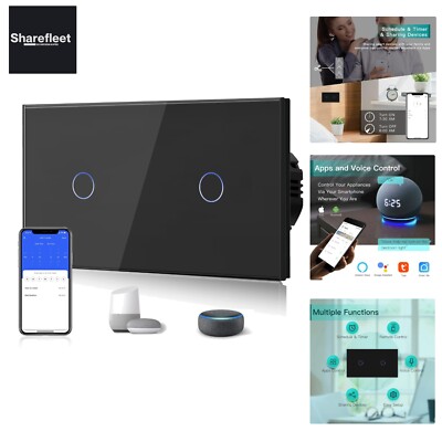 BSEED Smart Alexa Lichtschalter Double WiFi Touch Wandlichtschalter 1 Fach 1-...