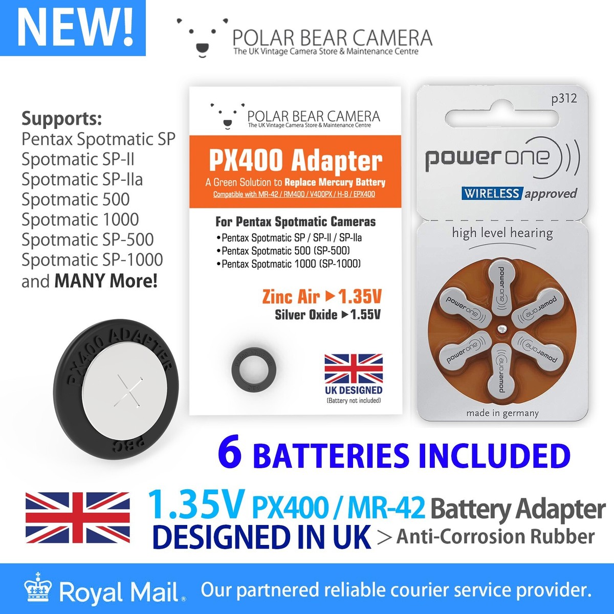 PX400 Battery Adapter + 6 Cell for Pentax Spotmatic SP MR-42