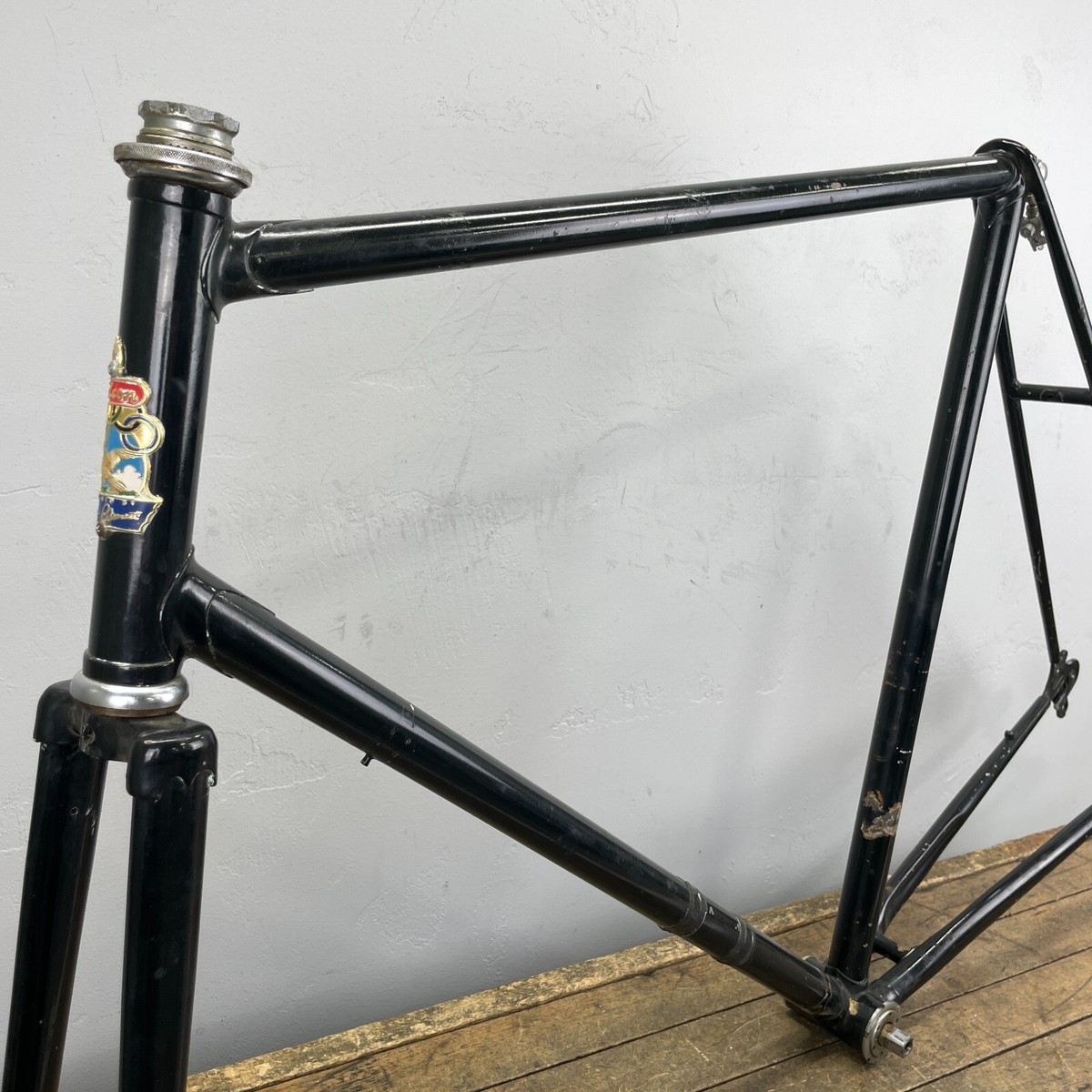 Vintage Falcon Frame Set 60 cm Lugged Steel Road Bike Black
