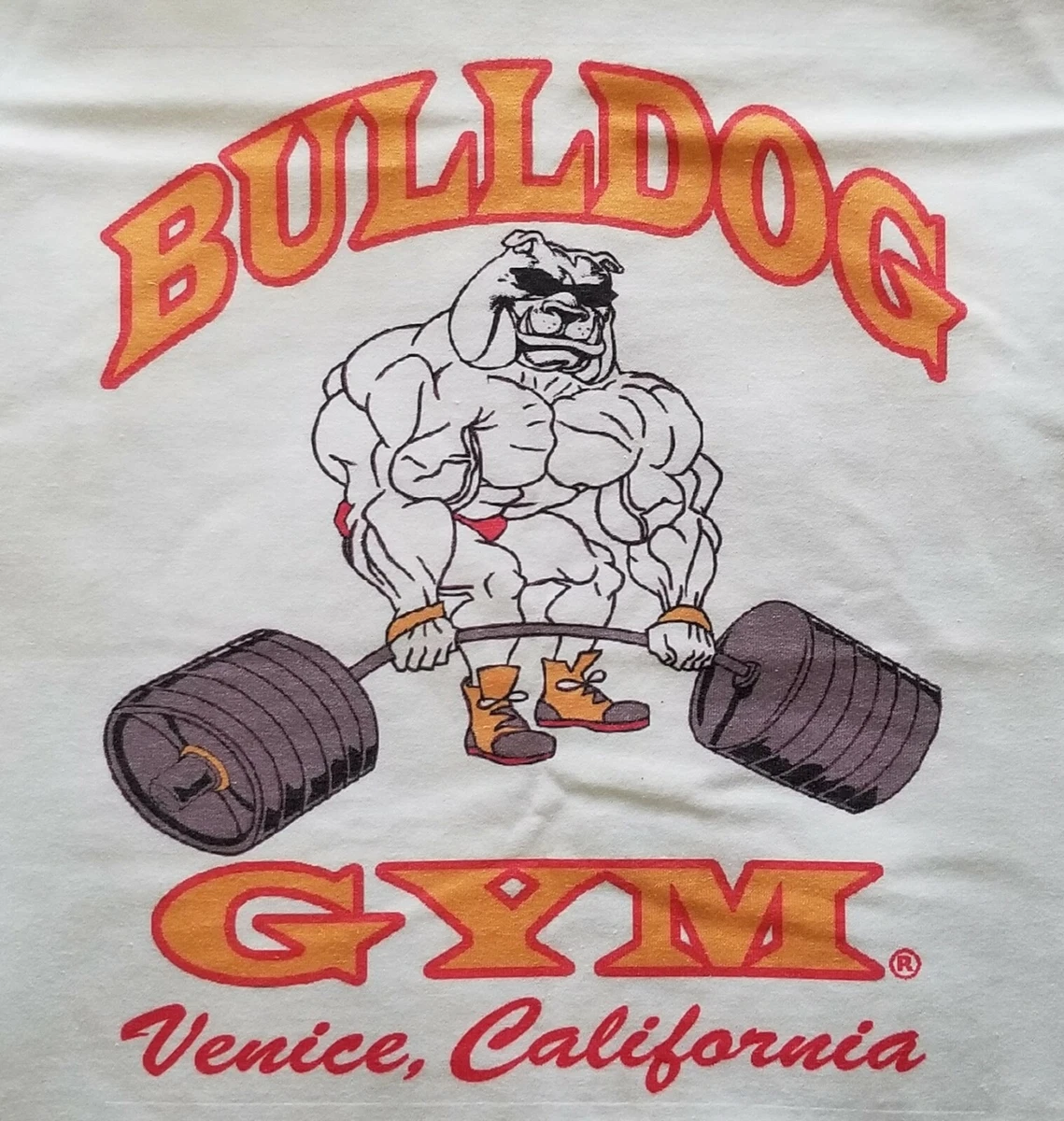 Bulldog Gym Venice California Workout Bodybuilding White / Vintage