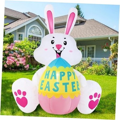 3.6FT Easter Inflatables Bunny with Egg - Brighter LED Bunny Holding Egg
