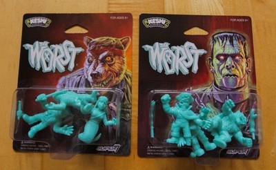 Super 7 The Worst Keshi teal full set of 6, muscle cortex red tiger captain dead