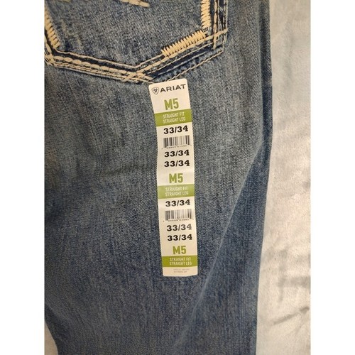Ariat M5 Straight Leg Jeans Gambler 33x34 Herren Distressed Wash Denim - Bild 7 von 9