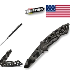 Efficient Folding Knife with 3 Inch Partially Serrated Blade for Everyday Carry