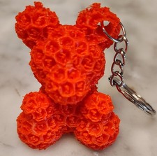 Red Rose Teddy Bear 3D Print Keychain New 
