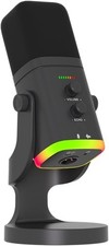 USB/XLR Desktop Dynamic Microphone with RGB Light, Noise Reduction Mute Button