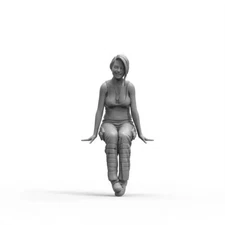 1/24 Scale Seated Female Mechanic Figure – Resin Model Kit Garage Diorama Kit