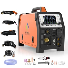 HITBOX 6-in-1 Stick Gas/Flux Spot MIG Welder HF TIG Plasma Cutter Welder Machine
