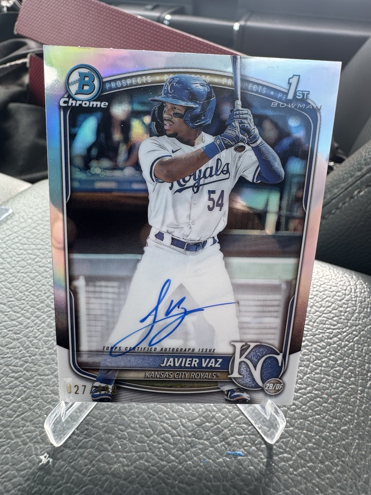2025 Bowman - Chrome Prospect Autographs Javier Vaz #CPA-JVA Refractor /499 (AU)