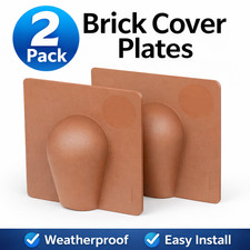 2 x  Brown Brick Buster Plate Cable Wall Entry Tidy Cover Satellite Coaxial