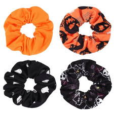 Halloween Hair Scrunchies Spooky Orange Pumpkin Scrunchies Skull Ghosts Bat Spid