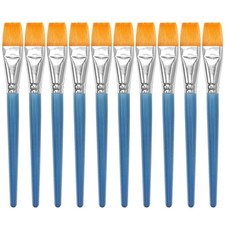 10Pcs Flat Paint Brushes for Acrylic Painting Large Paint Brush Synthetic Nyl...