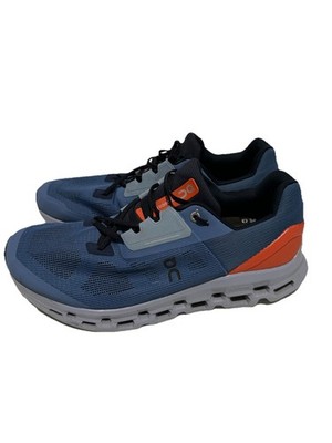 ON Cloudstratus Running Shoes Mens 12Lake Blue Flare Orange Athletic